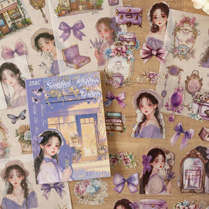 20 hojas de pegatinas por paquete Flower Letter Wind Series Creative Handbook Character Cut Film Sticker Book - Product Image 1