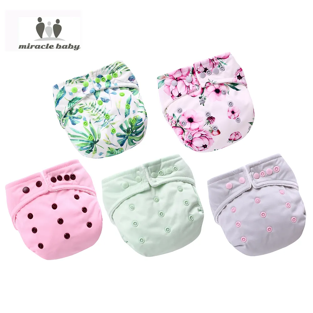 Miracle Baby-pañales de tela para bebé, pantalones reutilizables de bolsillo ajustables para bebé, ropa interior impermeable, pantalones de tela para bebé