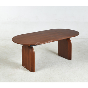 Khuyến Mãi Cổ Phiếu Đồ Nội Thất Nhà Hình Bầu Dục MDF Óc Chó Veneer Gỗ Mở Rộng 200Cm Để 300Cm Bàn Ăn - Product Image 3