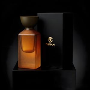 Mới Đến Mens Phẳng Vuông Bằng Gỗ Nắp Nước Hoa Chai Hổ Phách Màu Đen Rỗng Uốn 50Ml Dày Dưới Thủy Tinh Nước Hoa Chai Với Hộp - Product Image 3