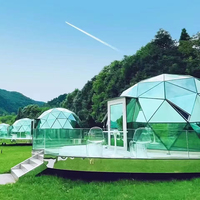 Tente en verre triangulaire de luxe durable adaptée aux fêtes, au camping et aux sites pittoresques