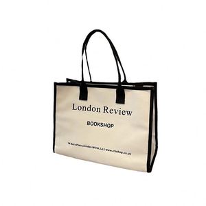 Sac fourre-tout en toile de grande capacité de style anglais, cadeaux promotionnels, sac à bandoulière pour femmes, sac en coton réutilisable avec logo personnalisé - Product Image 5