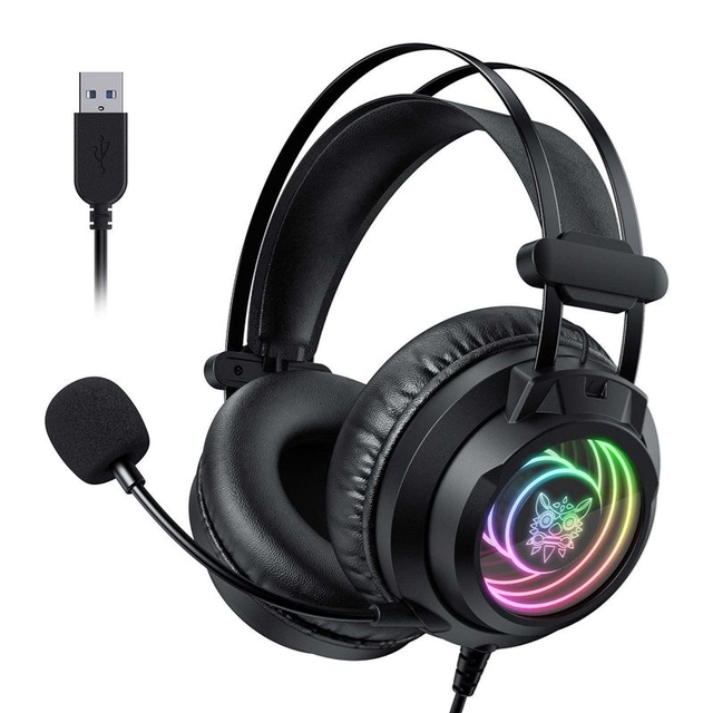 ONIKUMA X80 Wired 3.5Mm 50mm Drivers 7.1 Surround Headset Noise Cancelling Over Ear Adjustable Height Design Gaming Headphones