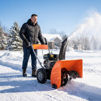 Balayeuse à neige rotative OEM avec tête de souffleur de neige optionnelle de 56 cm et lame de charrue à neige de 80 cm pour les côtés des voies ferrées