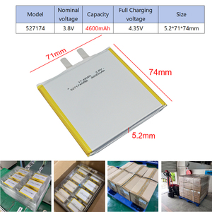 HS 527174 3.8V 4600mAh Semi-solid State Laptop Battery Cell 300-Cycle <b>12</b>-Month Warranty CE MSDS Certified for Notebook <b>Tablet</b> 52 - Product Image 2