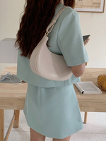 Summer New Cute Solid Color Underarm Bag Simple Half Moon Shoulder Messenger Bag for Girls