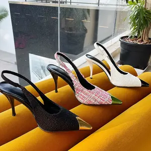 2022 New Stiletto Sandals Fashion Color Matching Female High Heels Simple Women's Ladies Shoes Luxury Heel