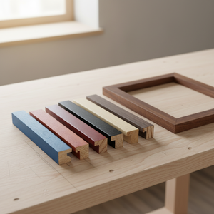 Moldura <span class=keywords><strong>de</strong></span> Marco <span class=keywords><strong>de</strong></span> Madera Maciza Blanca Mate FSC <span class=keywords><strong>de</strong></span> 20x20 mm con <span class=keywords><strong>Chapa</strong></span> <span class=keywords><strong>de</strong></span> <span class=keywords><strong>Roble</strong></span> Negro Perfiles <span class=keywords><strong>de</strong></span> Marco <span class=keywords><strong>de</strong></span> Madera - Product Image 1