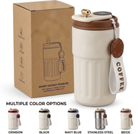 Gobelet isotherme intelligent en acier inoxydable avec logo personnalisé, anti-fuite, avec sangle de poignet pour les voyages