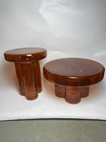 22 ''Vert Ambre Fleur Conception Verre Table D'appoint Balcon Maison Hôtel Meubles 55cm 38cm Café Boutique Table Basse 2pcs Combo Set