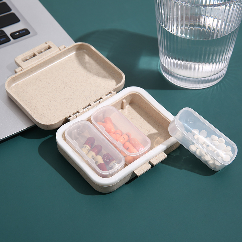 Small Pill Box,Organizer for Purse Daily Pill Case for Vitamin, Fish Oil,Medicine