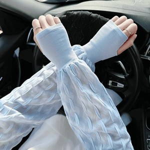 Minggan <b>Sunscreen</b> Ice Sleeves For Women Summer Loose Fit Plus Size Outdoor Cycling Arm Protectors Ice Silk Anti-Uv - Product Image 4