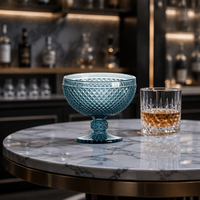 Verres à dessert épais et colorés en verre ambré transparent de 300 ml, style vintage, sans pied, pour restaurant et fête