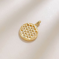 Eleganter Retro Pavé-Diamant Runder Medaillenanhänger 18K Gelbgold Laborgezüchteter Diamant Exquisite Luxus-Medaillen Maßgefertigte Charms Schmuck