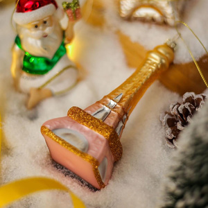 Giáng sinh <span class=keywords><strong>Eiffel</strong></span> tháp hình dạng thủy tinh thổi đồ trang trí cho cây giáng sinh trang trí thân thiện với môi - Product Image 4