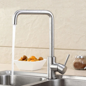 Robinet de cuisine en acier inoxydable à poignée unique avec douchette extractible, mitigeur d'évier à poser pour cuisine moderne - Product Image 5