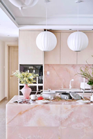 Onyx rose pour la décoration intérieure, dalles de marbre, pierres, magnifiques et luxueuses, modernes, polies, 10 MOQ, taille personnalisée