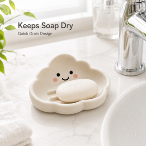 ที่วางสบู่ซิลิโคน Vast Cloud ดีไซน์ระบายน้ำเร็ว สำหรับห้องน้ำและห้องครัว - Product Image 1