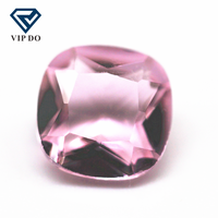 3x3-12x12mm pierre précieuse en verre cristal K9 rose, pierre précieuse en verre synthétique en vrac, pierre précieuse en cristal en forme de coussin