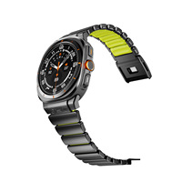 Bracelets de montre flexibles et respirants en titane, silicone et métal avec fermoir magnétique pour Samsung Galaxy Watch Ultra 47 mm
