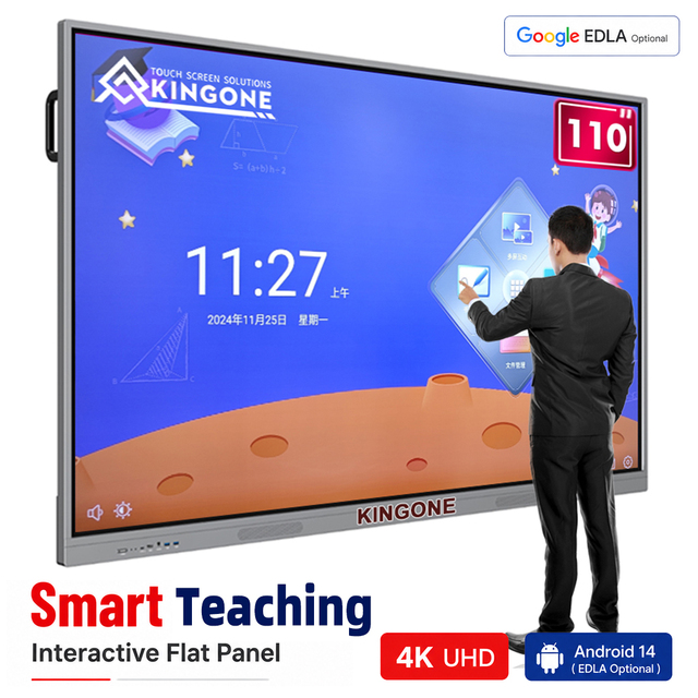 KINGONE 4K Interactive Flat Panel Touch Screen Whiteboard LED 86 Inch Smart Boards Interactive Display for Classroom Business