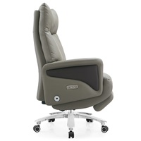 Chaise de bureau en cuir chaise ergonomique zéro gravité à dossier haut avec repose-pieds à commande électrique pour la maison de bureau