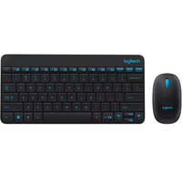 Keyboard dan Mouse Nirkabel Logitech MK245 Nano Combo 2.4G, Keyboard Mini Ringkas Anti Cipratan, Daya Tahan Baterai Lama, untuk Kantor