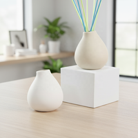 YBH Bouteille d'aromathérapie élégante nordique, diffuseur de parfum d'intérieur écologique, petite bouteille vide en céramique pour huiles essentielles