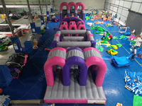Parc de jeux gonflables géant en plein air, course géante, château gonflable géant, parcours d'obstacles fou, course Ninja 5k, parcours d'obstacles insensé à vendre