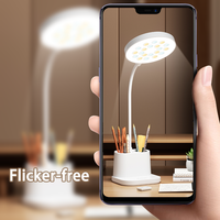 Lampe de bureau LED rechargeable à 3 températures de couleur, flexible, avec col de cygne, pour la lecture à la maison ou au bureau
