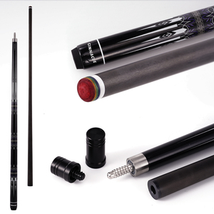 Venta barata Taco de billar de fibra de carbono <span class=keywords><strong>real</strong></span> Punta de 12,5mm Interfaz de acero inoxidable Estructura de dos piezas apretada y estable 58 pulgadas - Product Image 1