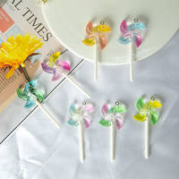 Mini moulin à vent transparent en acrylique pour bricolage, pendentif porte-clés, accessoire de bijouterie, accessoire pour cheveux, breloque pour boucles d'oreilles