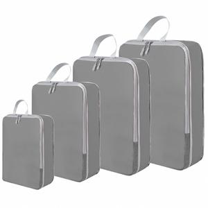 Lot de quatre sacs de rangement numériques tendance pour articles de toilette et cosmétiques, imperméables avec fermeture éclair, cubes de rangement pour vêtements de voyage - Product Image 2