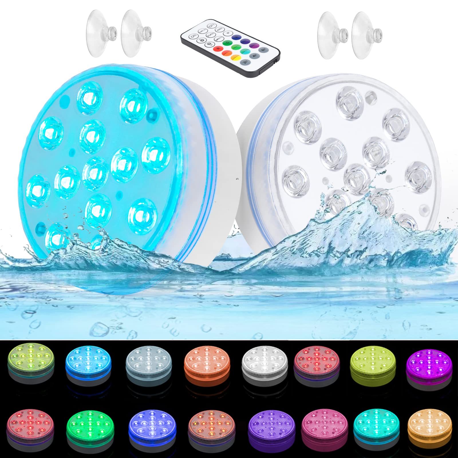 RF Remote Plastic Pool Lights IP68 Waterproof Submersible LED Floating Lights for Party with Customizable Options