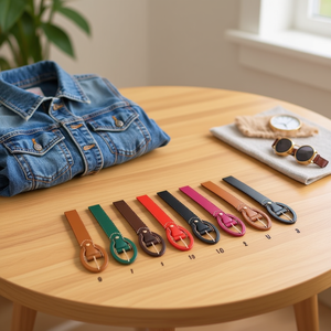 Cintura in pelle PU con fibbia e bordo in acciaio, larghezza 3,3 cm, alla moda, per uomo e donna - Product Image 2