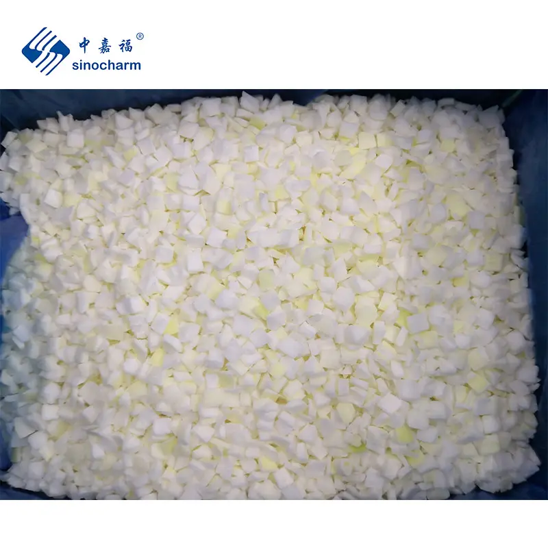 Sinocharm Hoge Kwaliteit BRC-A Gecertificeerd 10*10Mm Iqf Chinese Ui Prijs Bevroren In Blokjes Gesneden Ui
