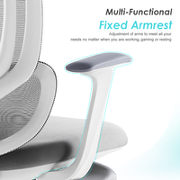 Chaise de bureau ergonomique de direction moderne extra large à dossier haut, confortable, adaptée à la colonne vertébrale, en maille grise, avec repose-pieds