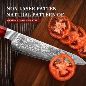 Japanese 8 Pcs Luxury Resin Handle Stainless Damascus Steel Texture Blade Professional Bread Chef Kitchen Knife Set