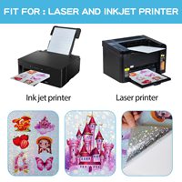 Feuille de film holographique au laser à jet d'encre auto-adhésif en papier adhésif sensible à la pression de taille A4 pour l'impression personnalisée de bricolage