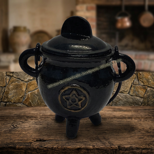 Pot à encens en fonte pentagramme avec poignée pour brûler le sauge, les bougies et les offrandes – Idéal pour les rituels Wicca et la sorcellerie aromatique - Product Image 2