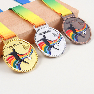 Medalla de bronce de plata y oro <span class=keywords><strong>con</strong></span> pintura de color personalizada de fábrica para baloncesto, fútbol, Carrera y correr, medalla de premio deportivo - Product Image 3