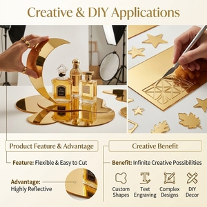 Achat en gros à bas prix, feuilles miroir GPPS de 0,8 mm, plaques réfléchissantes en <span class=keywords><strong>polystyrène</strong></span> mince <span class=keywords><strong>pour</strong></span> l'artisanat scolaire, boîte à lumière LED - Product Image 4