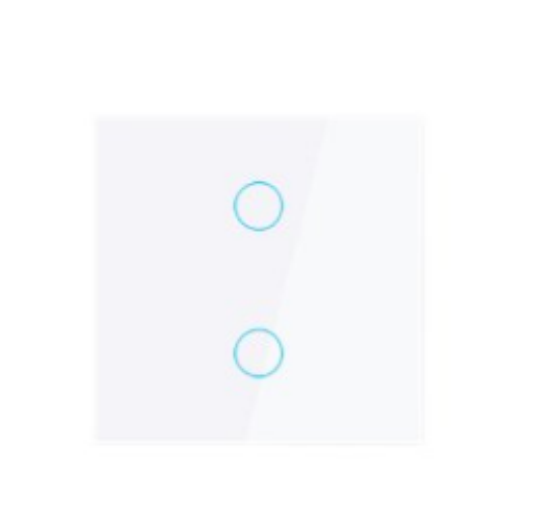 No Neutral Wire Smart Life APP Alexa Google Home Tuya EU Light WiFi Smart Touch Wall Light Switch 2 Gang Switch PST-WT-E2