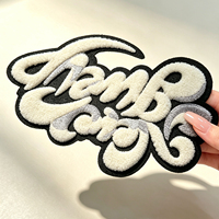 Patch en chenille personnalisé avec lettres, broderie 3D moelleuse, appliqué multicolore thermocollant pour sweat à capuche, accessoires de mode pour vêtements