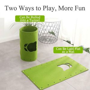 <span class=keywords><strong>Tapis</strong></span> tunnel pliable en feutre pour chat, convertible, interactif, écologique, jouet pliable pour chaton - Product Image 3