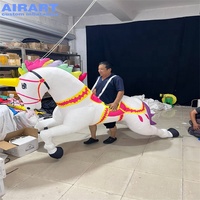 Costume de mascotte gonflable de cheval pour parade de célébration d'activité, costume de ballon à vendre