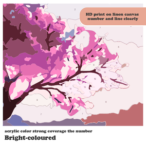 1 pezzo disegna con i numeri, paesaggio senza cornice colore fai da te dipinto per adulti impostato da numeri, decorazione artistica della camera da letto appesa pittura - Product Image 2