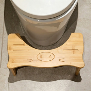 Repose-pieds ergonomique pliable en bambou pour toilettes, 40x20x19 cm, pour salle de bain, utilisation pour enfants en position accroupie, design en bois massif - Product Image 2