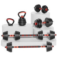 Haltères en ciment à prix d'usine, ensembles d'haltères et de barres réglables pour la musculation à domicile avec kettlebell