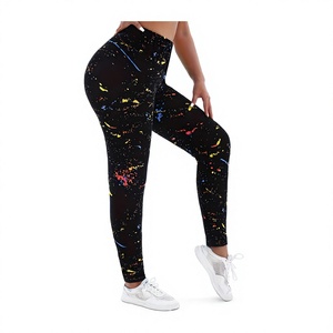 Leggings de sport personnalisés pour femmes, taille haute, effet ventre plat, froncé aux fesses, séchage rapide, en Spandex/Polyester, pour l'entraînement - Product Image 3
